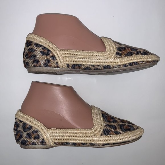 EILEEN FISHER Beige Leopard Print Raffia Borders Flat Shoes or Slippers 5.5 - Picture 3 of 7